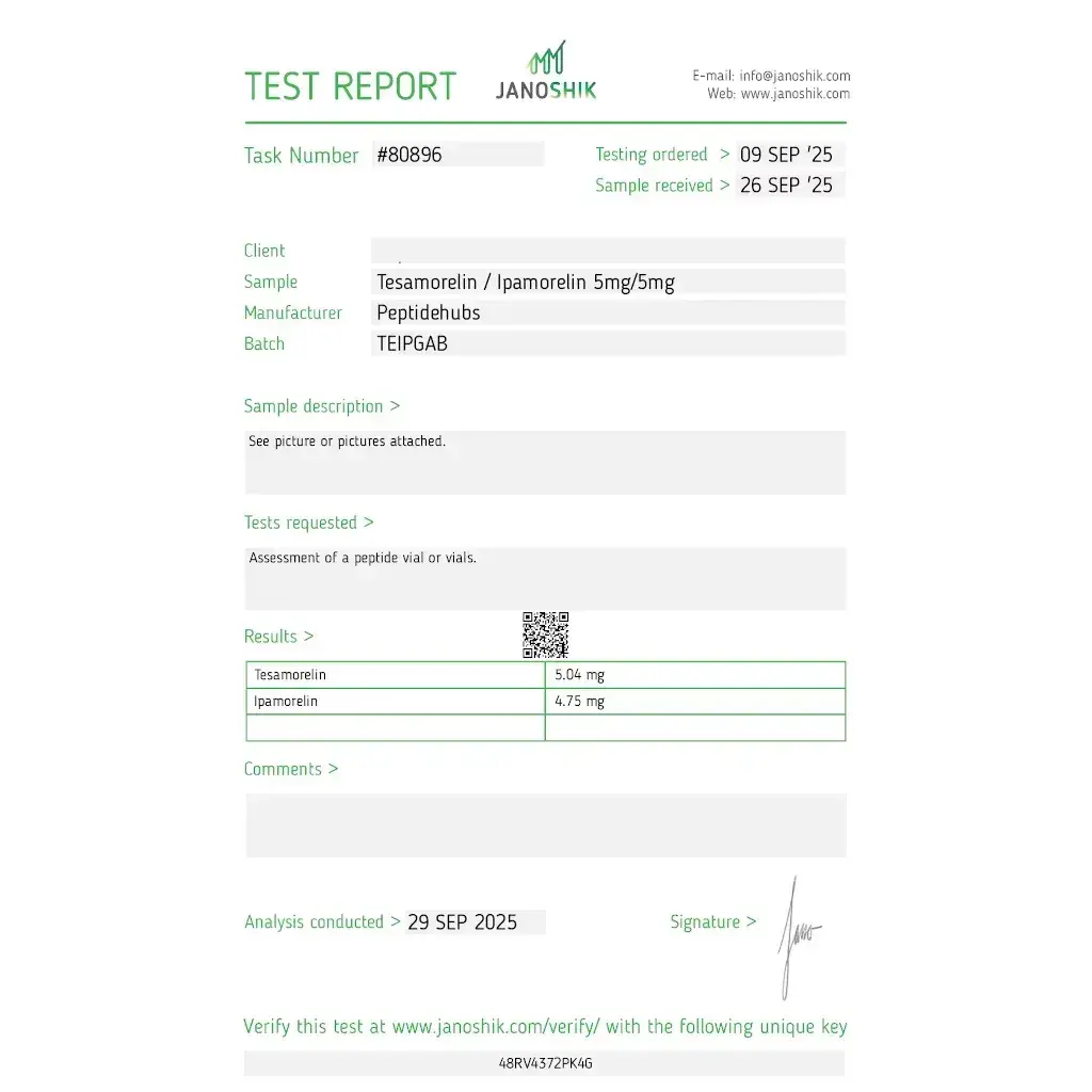 Tesamorelin 5 mg/Ipamorelin 5 mg
